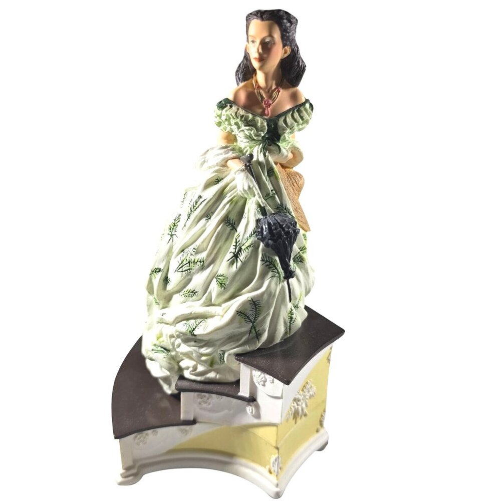 Music Box Taras Theme Vtg Gone With The Wind Scarlett Figurine trinket holder